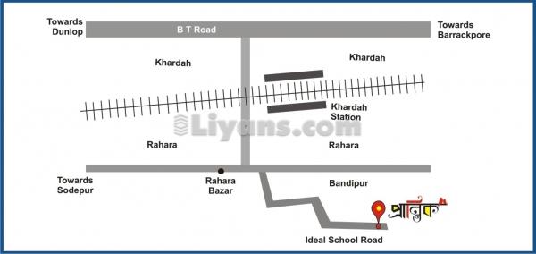 Location Map of 2 Bedroom Apartment For Sale In Khardah, Kolkata.